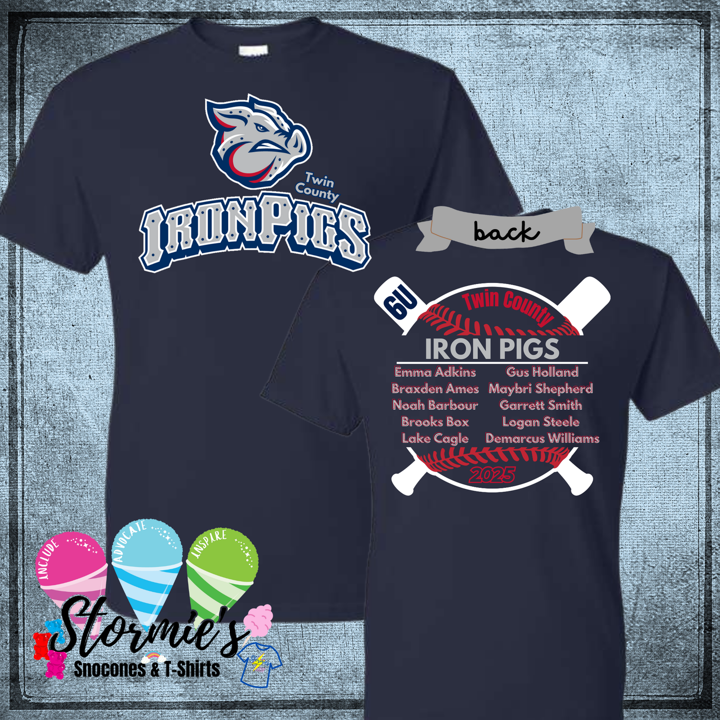 Iron Pigs 6u Twin County 2025 Navy Dry Fit Shirt