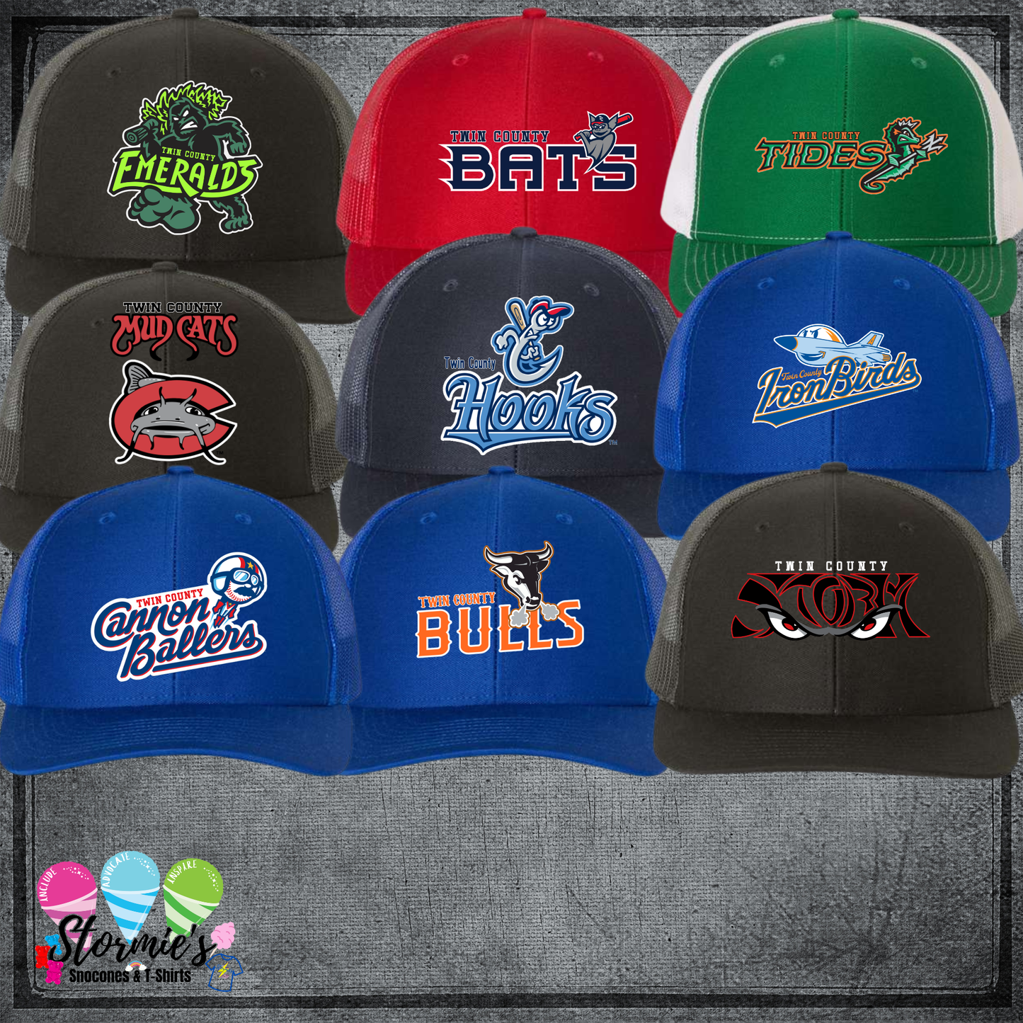 Twin County Youth Baseball Softball Richardson 112 Meshback Hats PRINTED Logo Hat - PICK UP ONLY