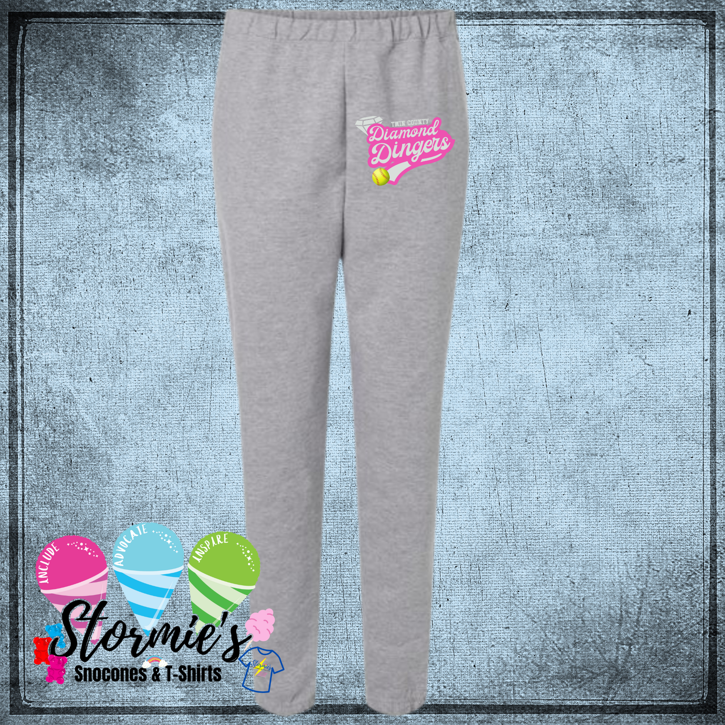 Diamond Dingers Softball 2025 Softstyle Adult Gray Sweatpants