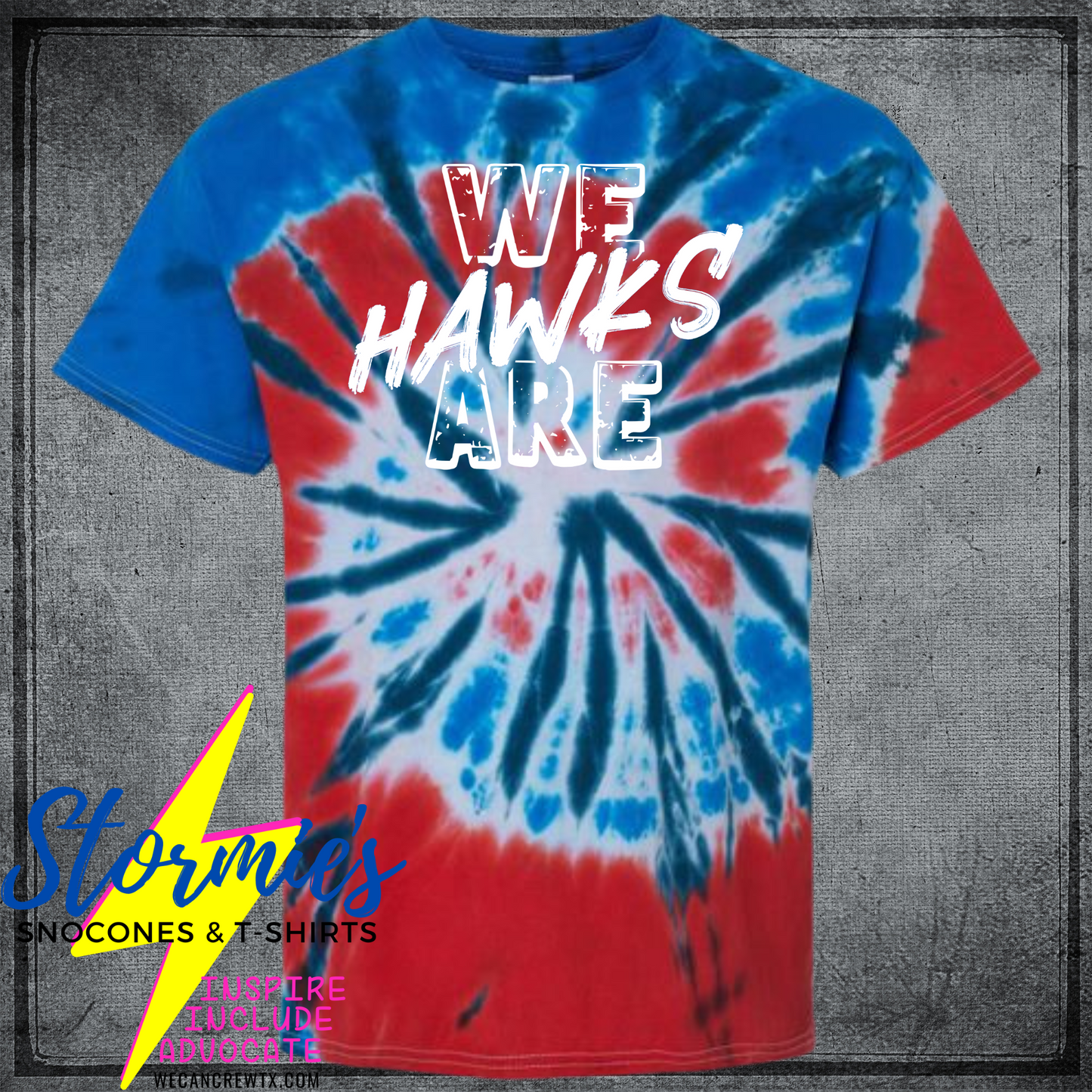 We Are Hawks - China Elementary Field Day Tie Dye Independence Red & Blue All School Support Shirt