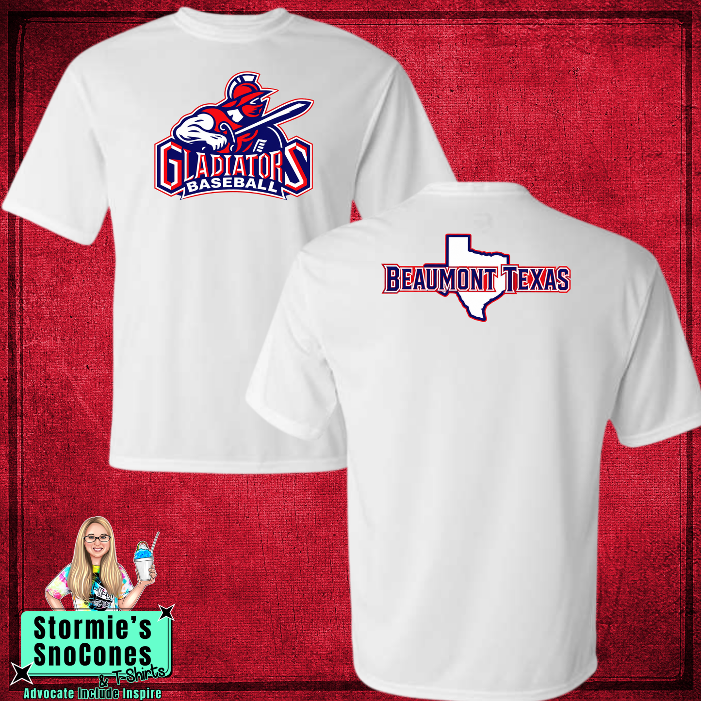Gladiators Beaumont Texas White Shirt