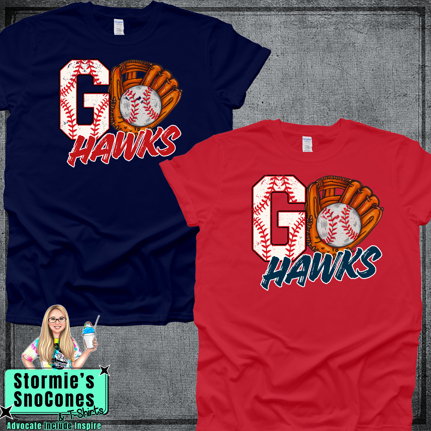 GO Hawks Baseball Glove Tshirt