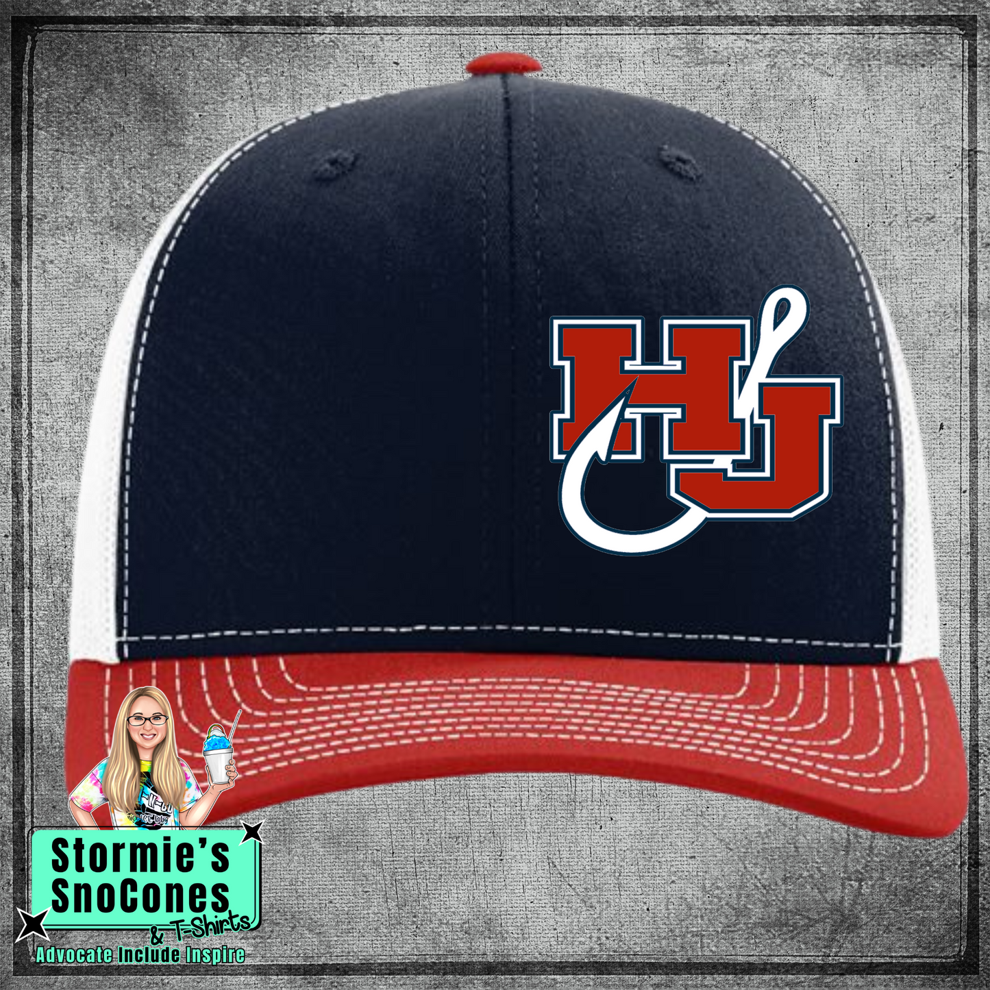 HJ Fishing Team Richardson 112 Mesh Back Embroidered Hat