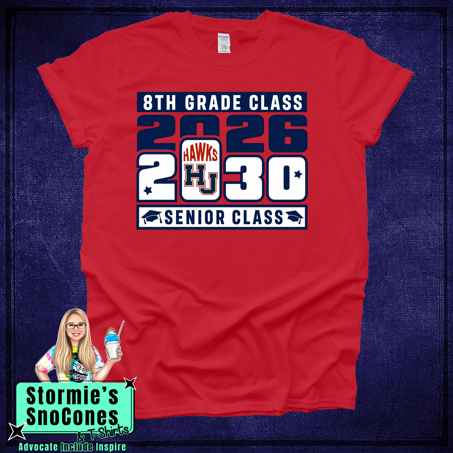 HJJH 8th Grade Graduate Red Tshirt - DEADLINE to order is May 3rd
