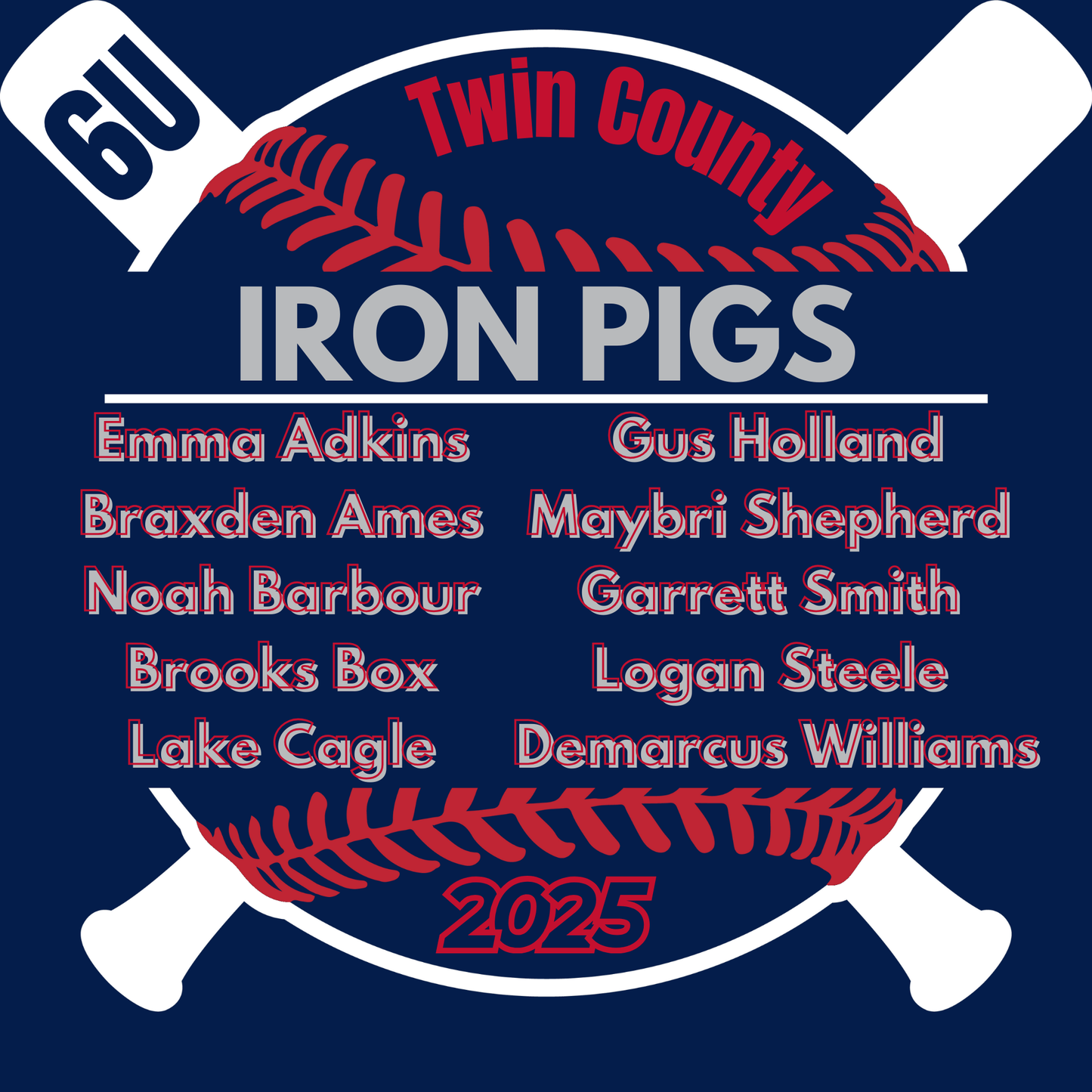 Iron Pigs 6u Twin County 2025 Navy Dry Fit Shirt