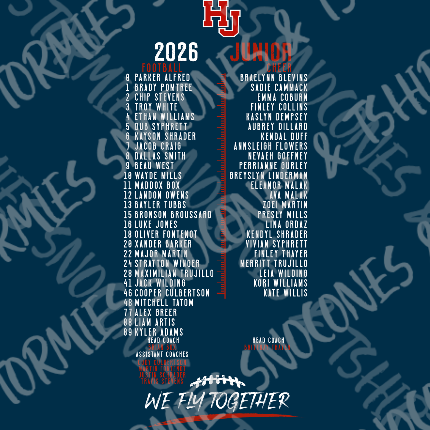 Hardin Jefferson Hawks HJYS Football & Cheer 2026 Shirt - JUNIOR