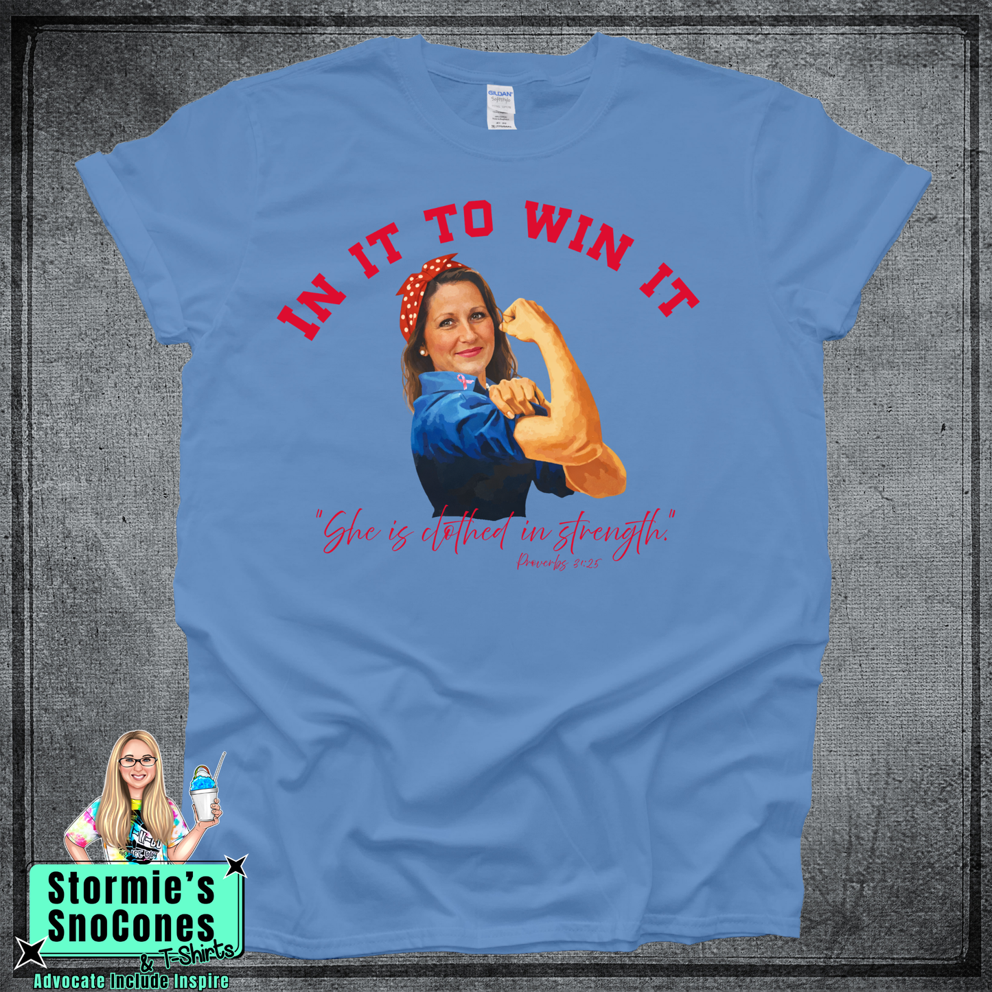 Tracy Johnson Benefit Carolina Blue Dryblend Tshirt