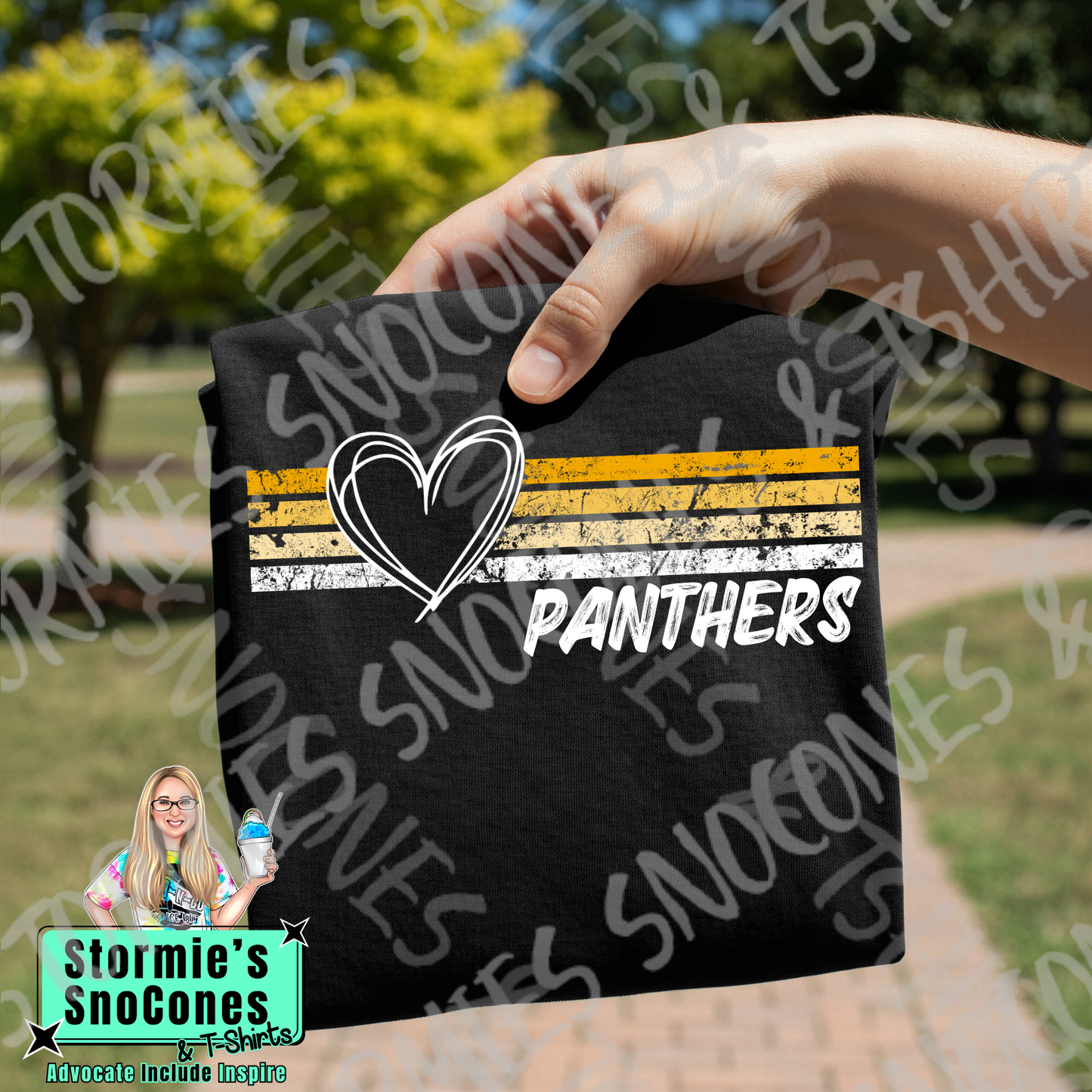 Liberty Panthers Heart Lines Black Gildan Comfort Colors Bella Canvas Shirt
