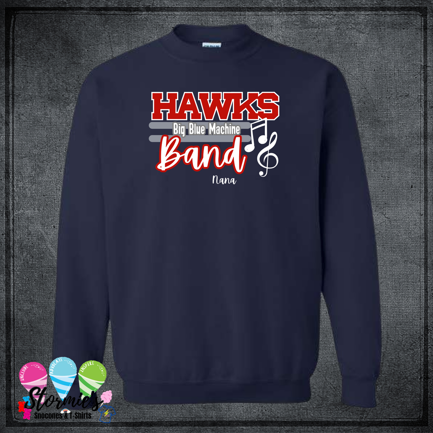 Hawks Big Blue Machine Band 2023 - Navy Sweatshirt & Long Sleeve Shirt