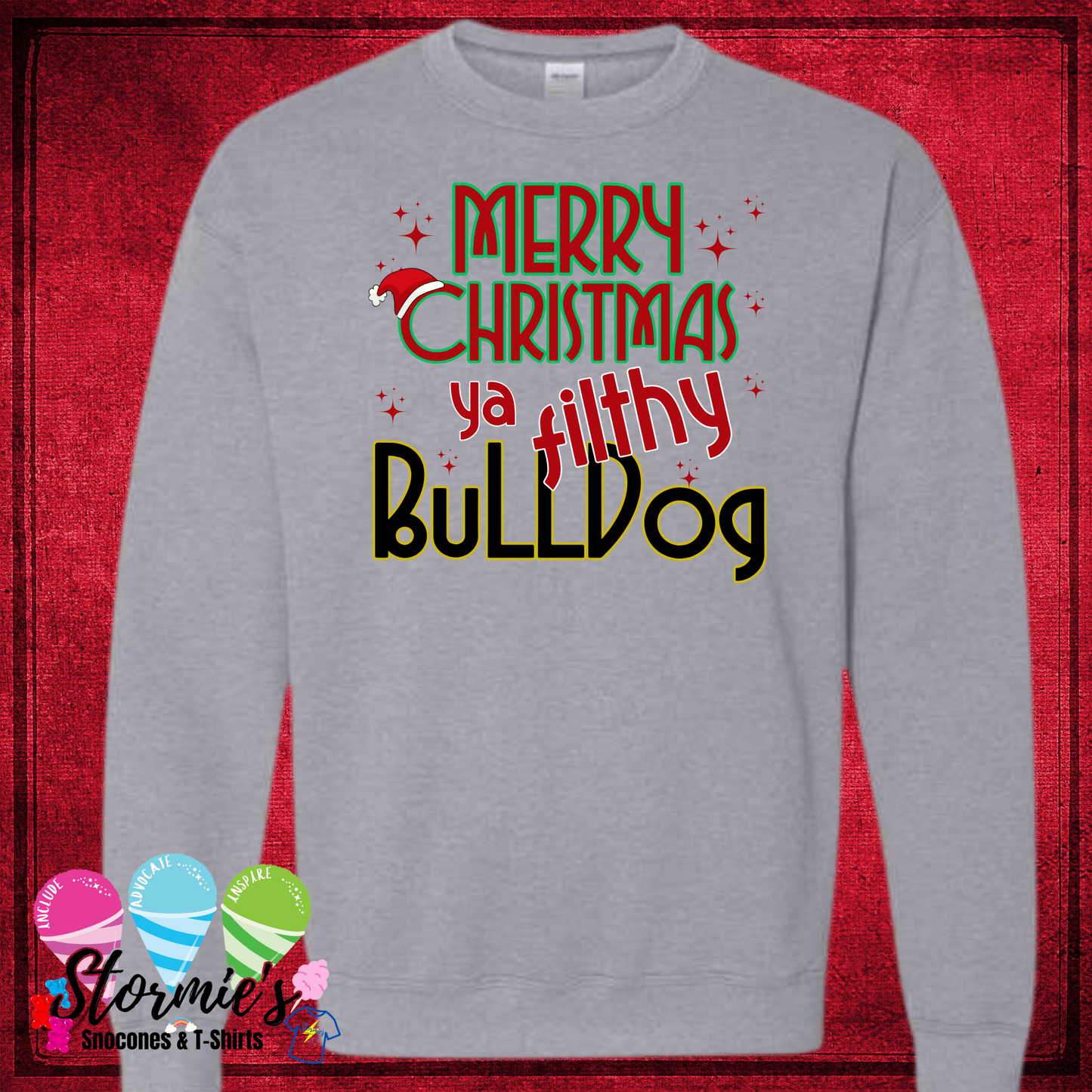 Merry Christmas Ya Filthy Bulldogs - Sport Gray Shirt & Sweatshirt & Hoodie & Long Sleeve Shirt