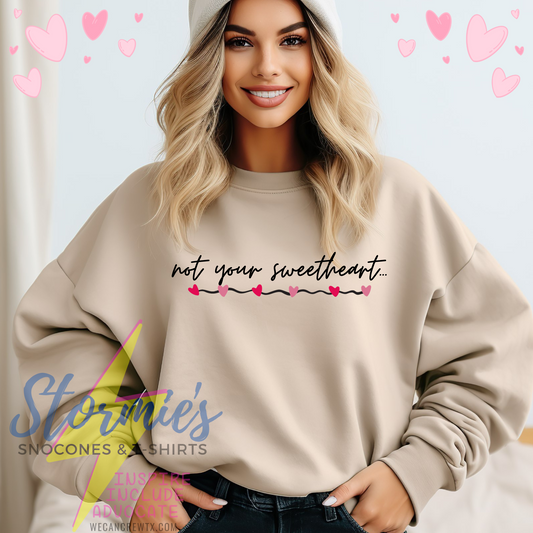 Not Your Sweetheart HeartsTan Sweatshirt