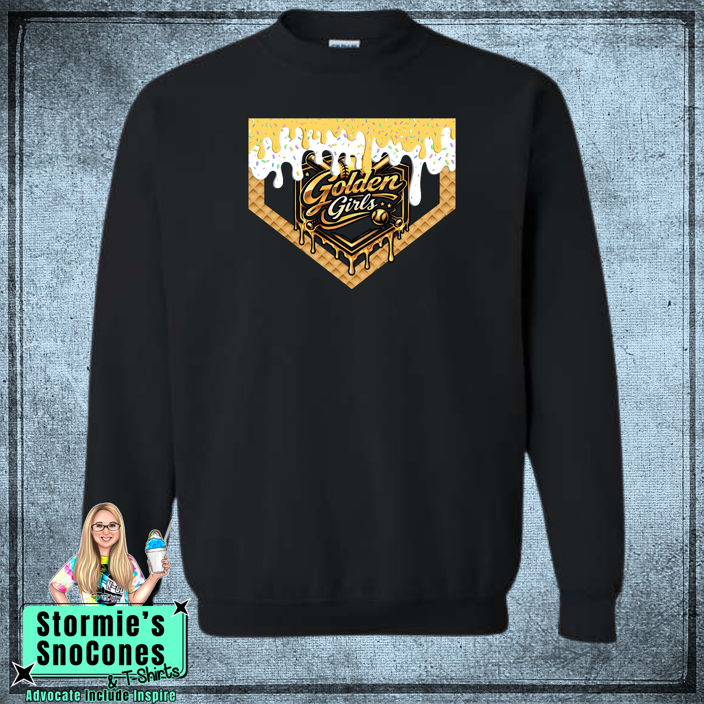 Golden Girls Baseball Drip - Black Sweatshirt & Hoodie & Long Sleeve Shirt