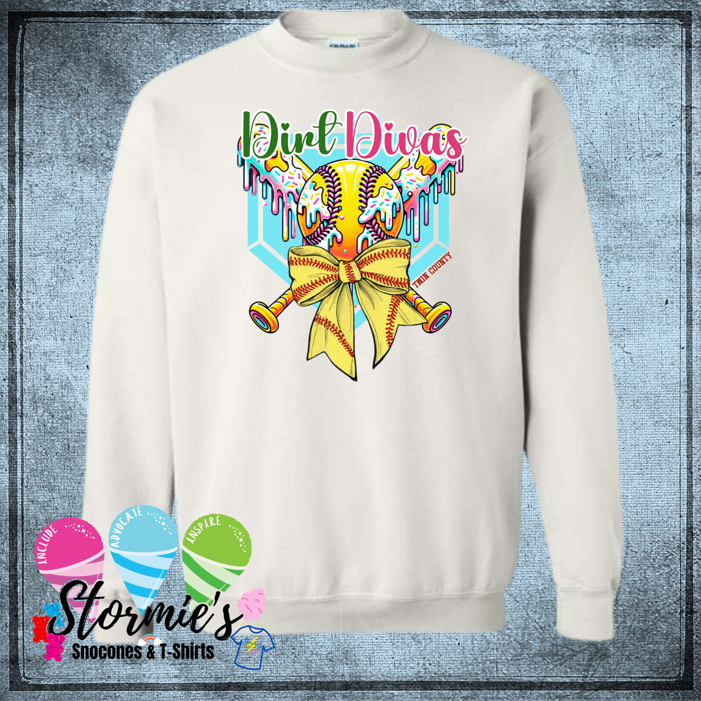 Dirt Divas Softball Twin County 2025 - White Sweatshirt & Hoodie & Long Sleeve Shiry