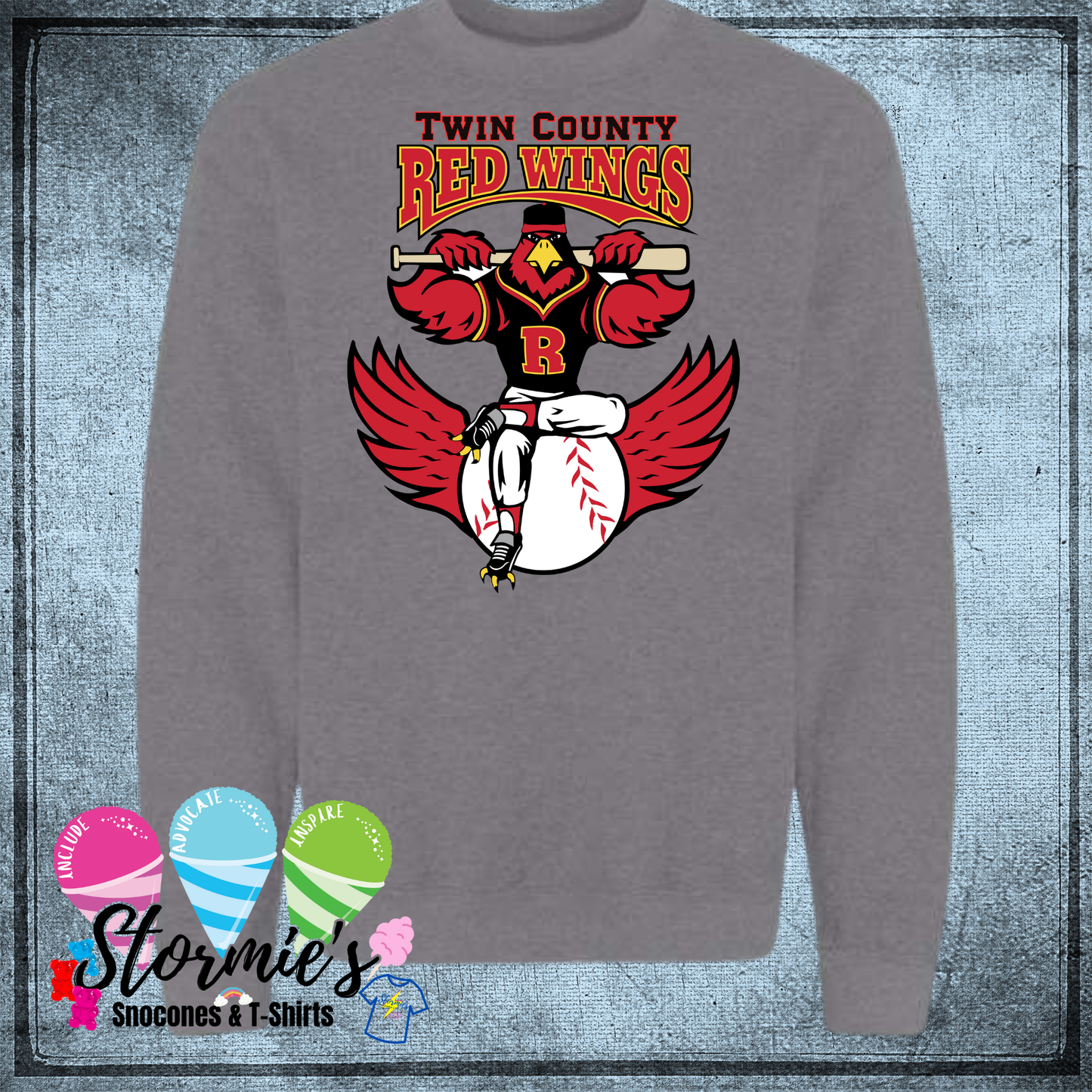 Red Wings Twin County 2025 - Graphite Heather Sweatshirt & Hoodie & Long Sleeve Shirt
