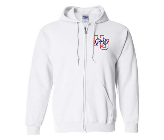 HJ Hawks Embroidered White Zip Jacket