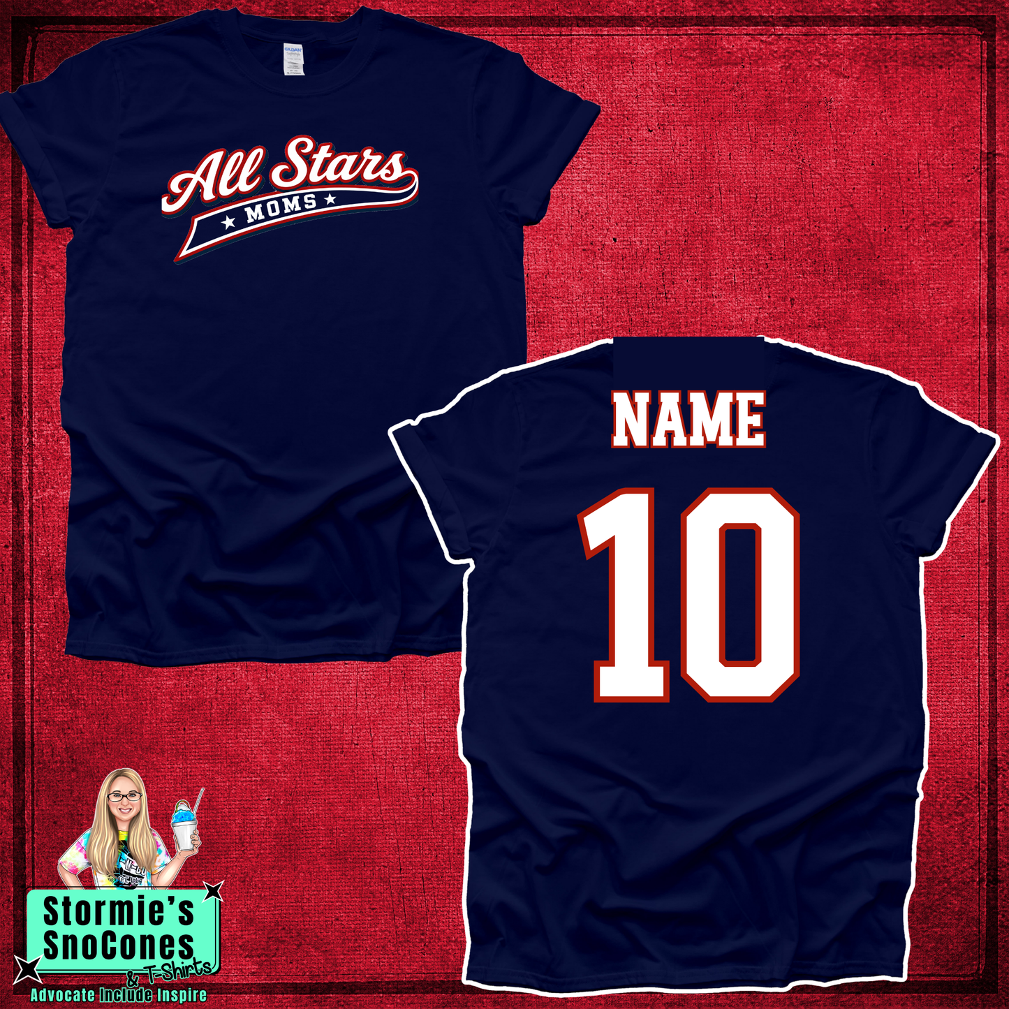 Twin County All-Stars MOM CUSTOM NAME Navy Shirt 2026