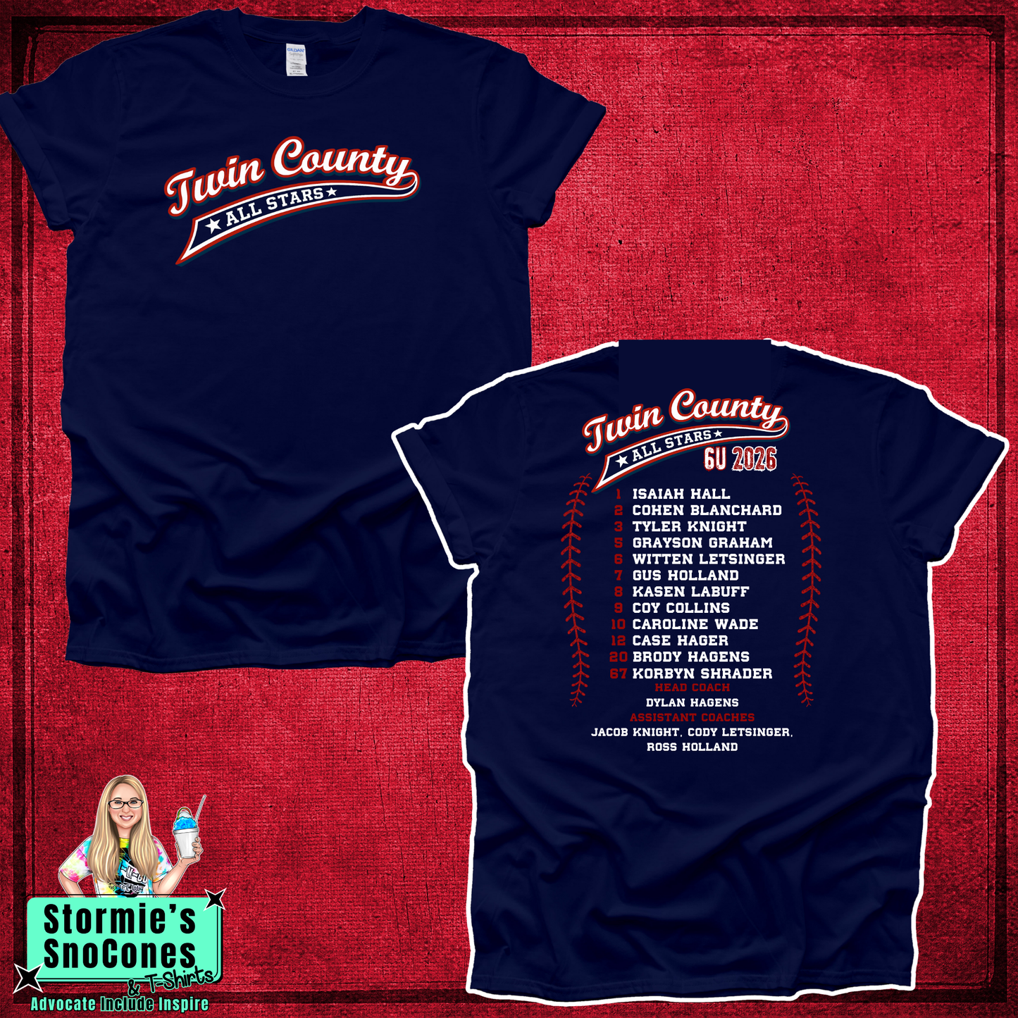 Twin County All-Stars 6U 2026 Navy Shirt