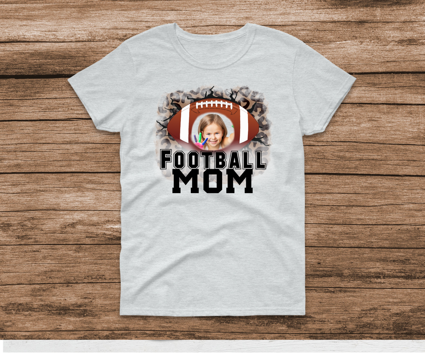 Custom Picture Football Mom Shirt