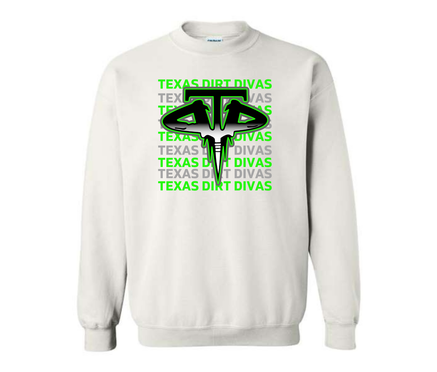 Texas Dirt Diva Repeat Logo White Sweatshirt & Hoodie & Long Sleeve Shirt