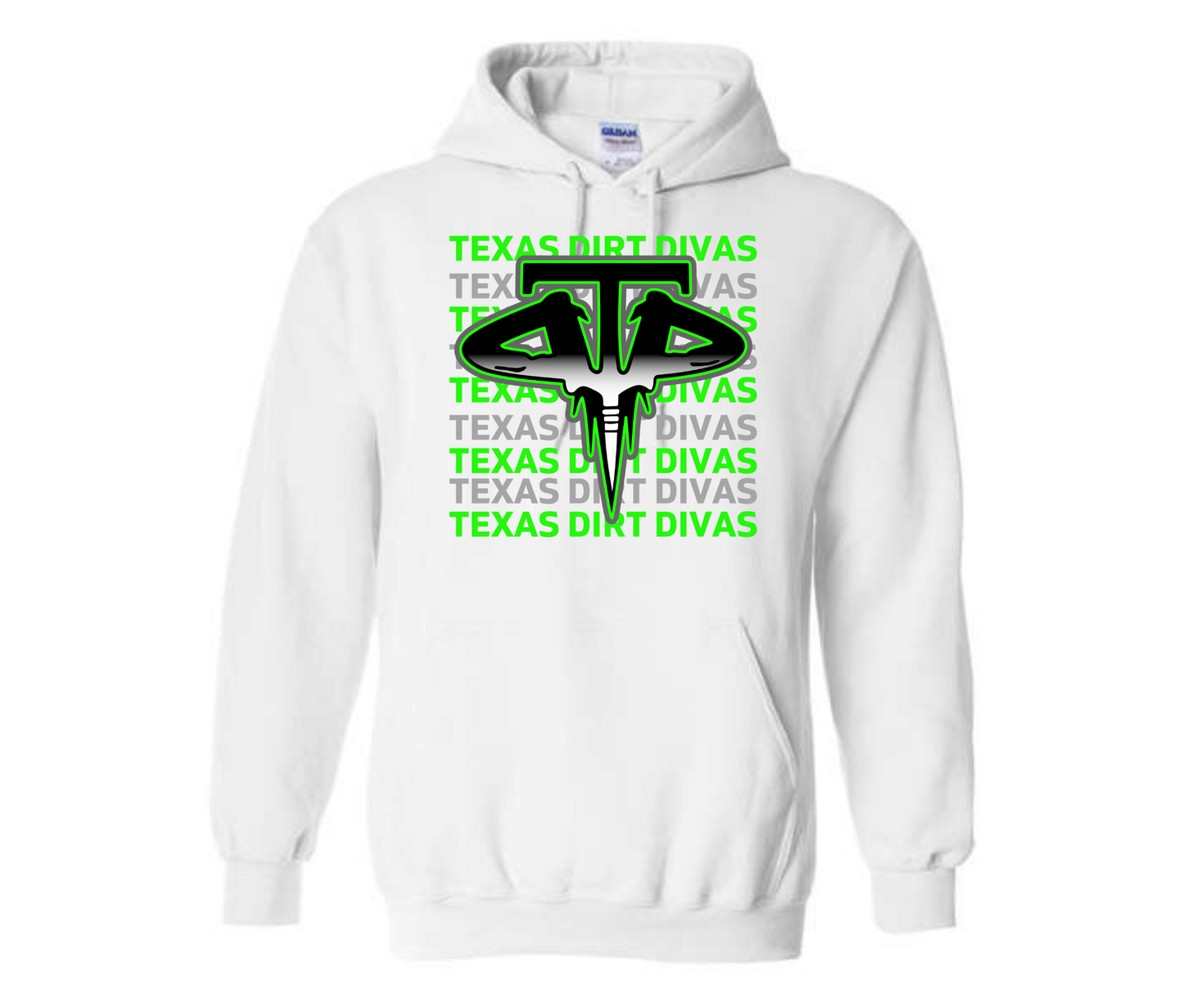 Texas Dirt Diva Repeat Logo White Sweatshirt & Hoodie & Long Sleeve Shirt