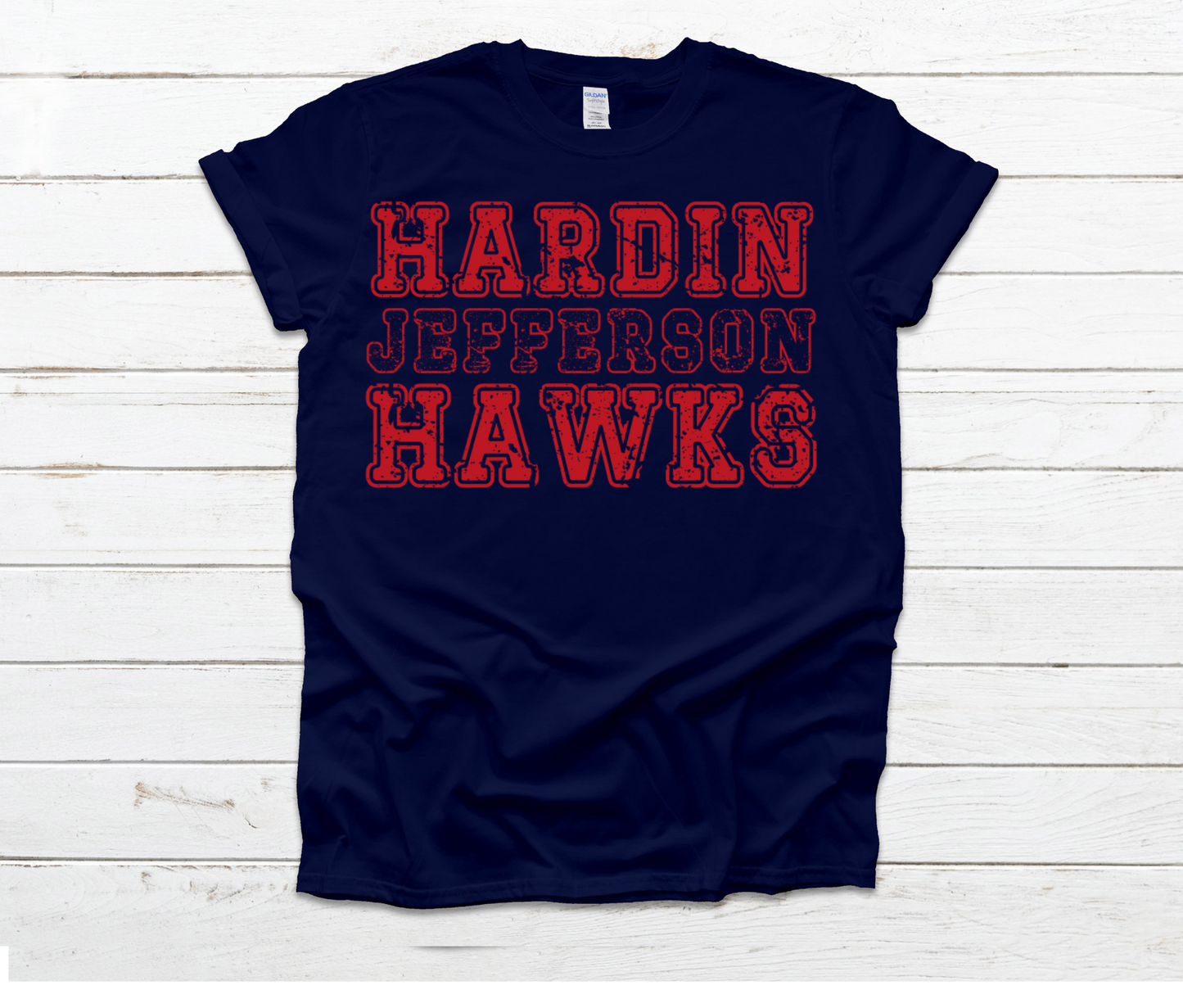Hardin Jefferson Hawks Distressed 1 Shirt