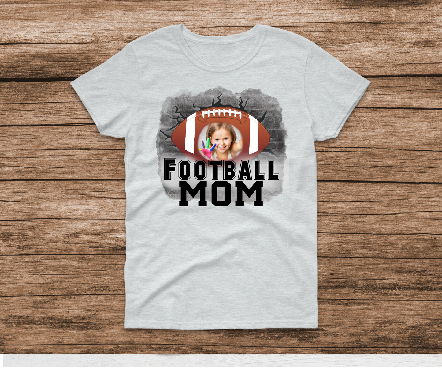 Custom Picture Football Mom Shirt
