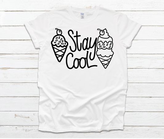 Color Your Own Shirt - Markers Included - Stay Cool Ice Cream by Ashley Sattler