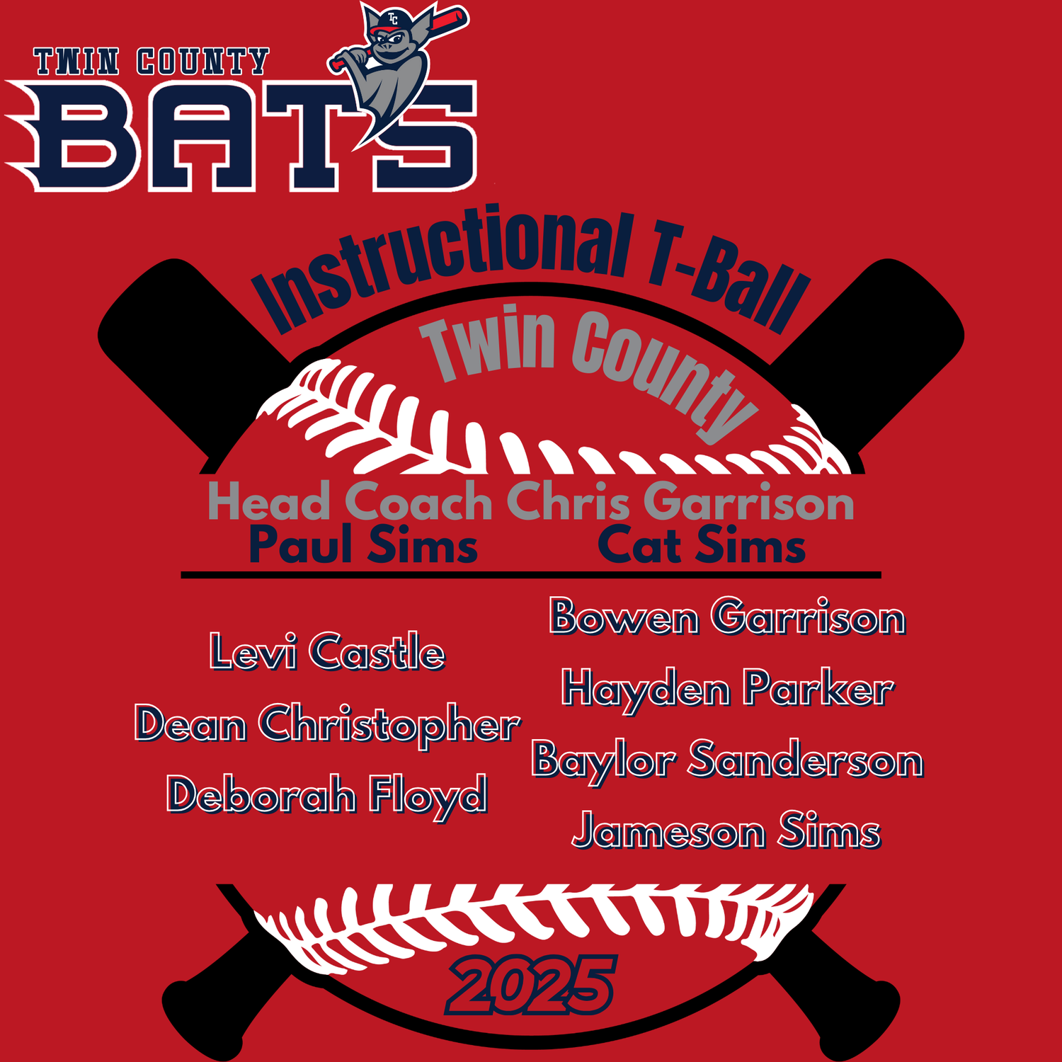 Bats Instructional T-Ball Twin County 2025