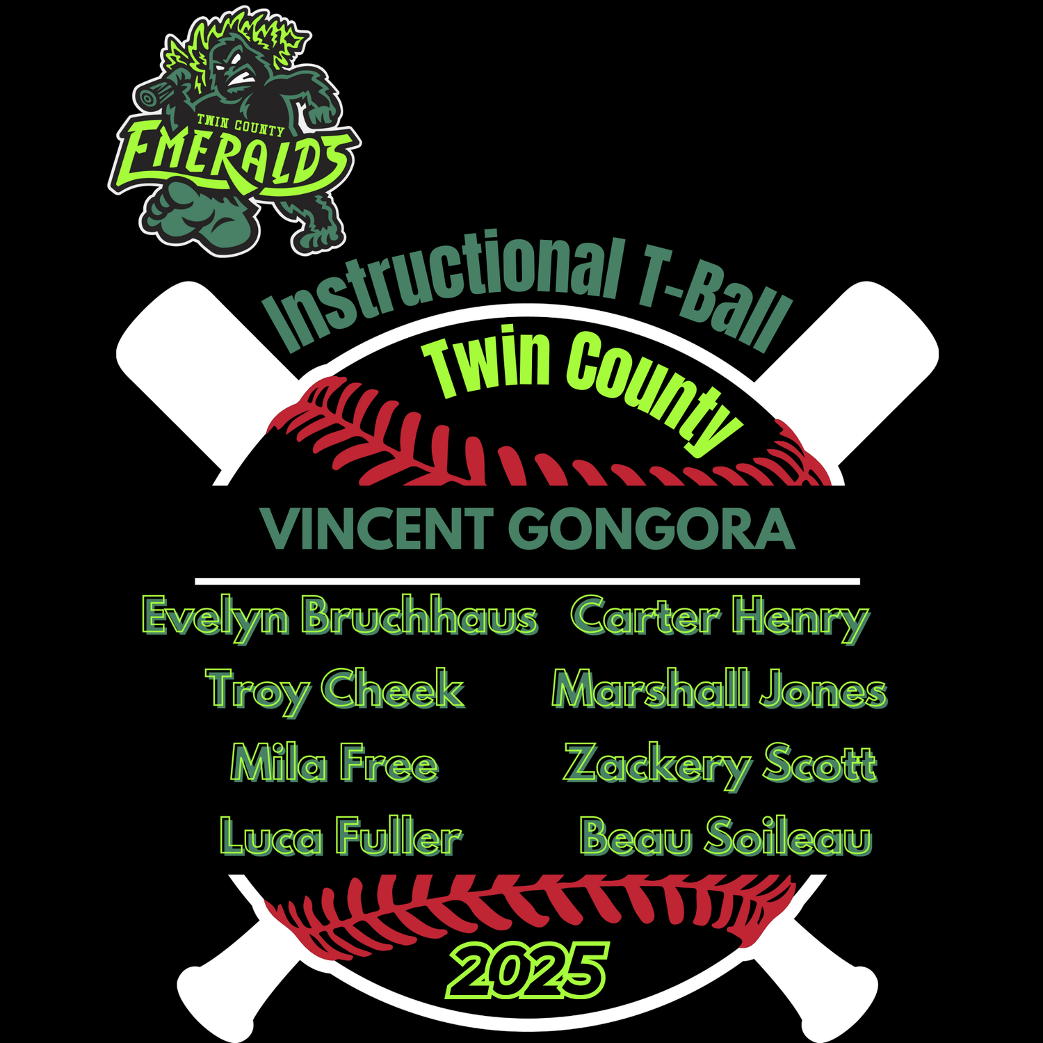 Emeralds Instructional T-Ball Twin County 2025 Baseball