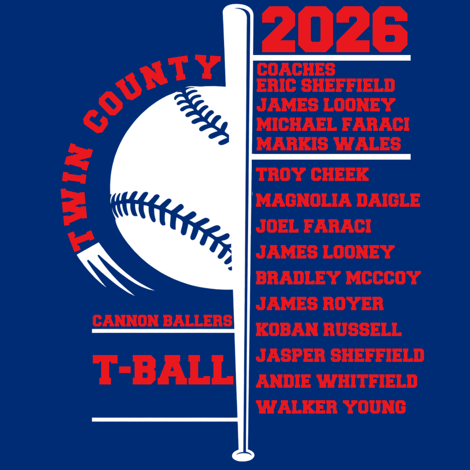 Cannon Ballers Instructional T-Ball Twin County 2026