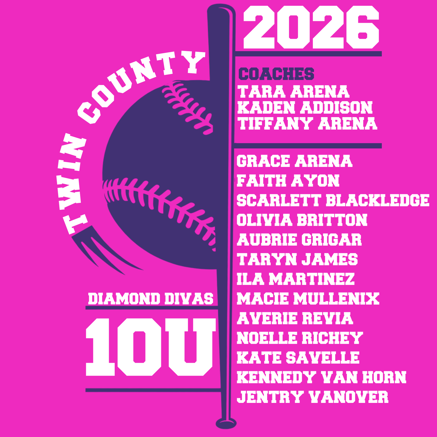 Diamond Divas 10U Twin County 2026 Softball