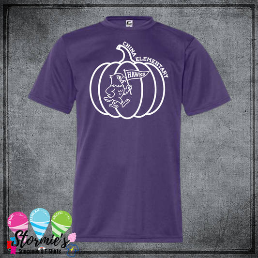 Hawk Pumpkin - Fall China Elementary Field Day 2025 Shirt Purple DRY FIT