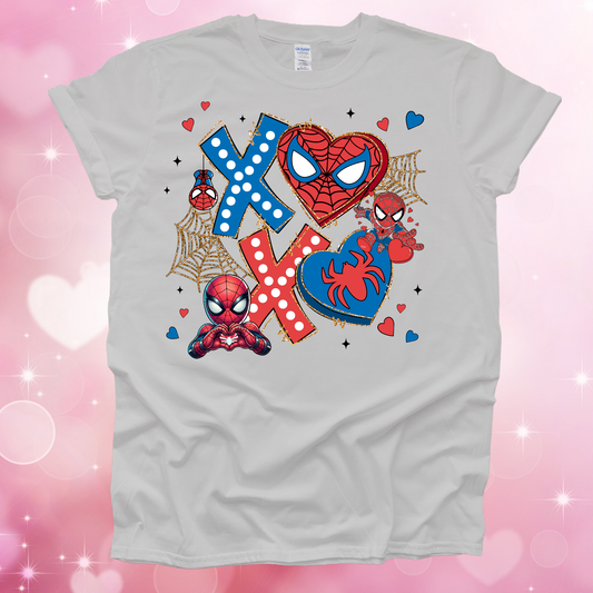 Spidey XOXO Valentine's Day Light Gray Shirt