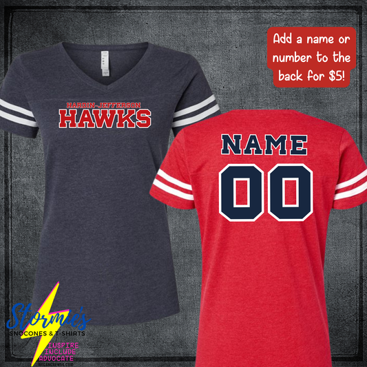 Custom HJ Hawks Football Shirt Women's Cut