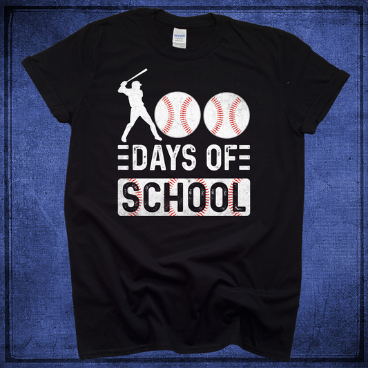 Baseball -100 Days of School - Black Shirt