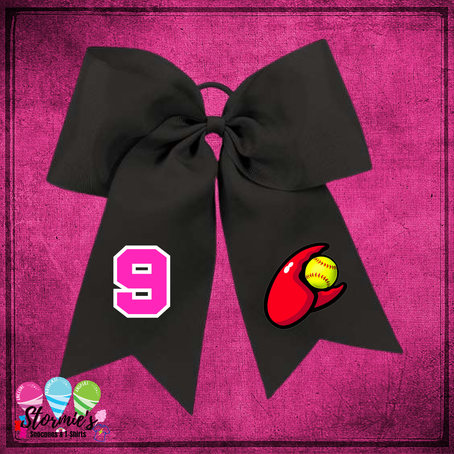 Pinch Hitters Black Hair Bow