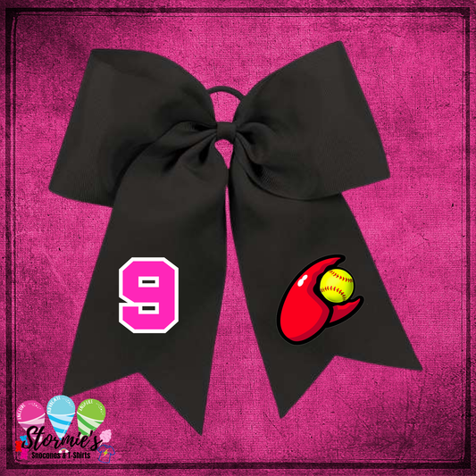 Pinch Hitters Black Hair Bow