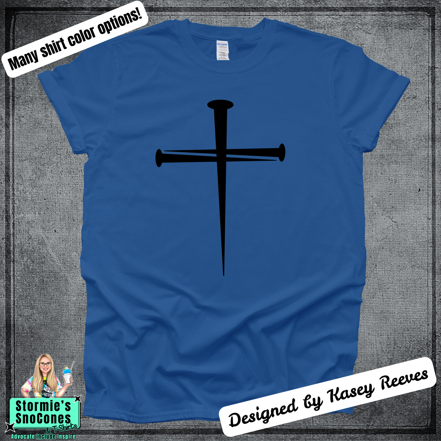 Nail Cross Tshirt Designed by Kasey Reeves