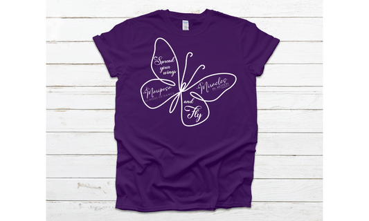 Mariposa School of Dance Butterfly Cotton & Softstyle Purple Shirt Fundraiser