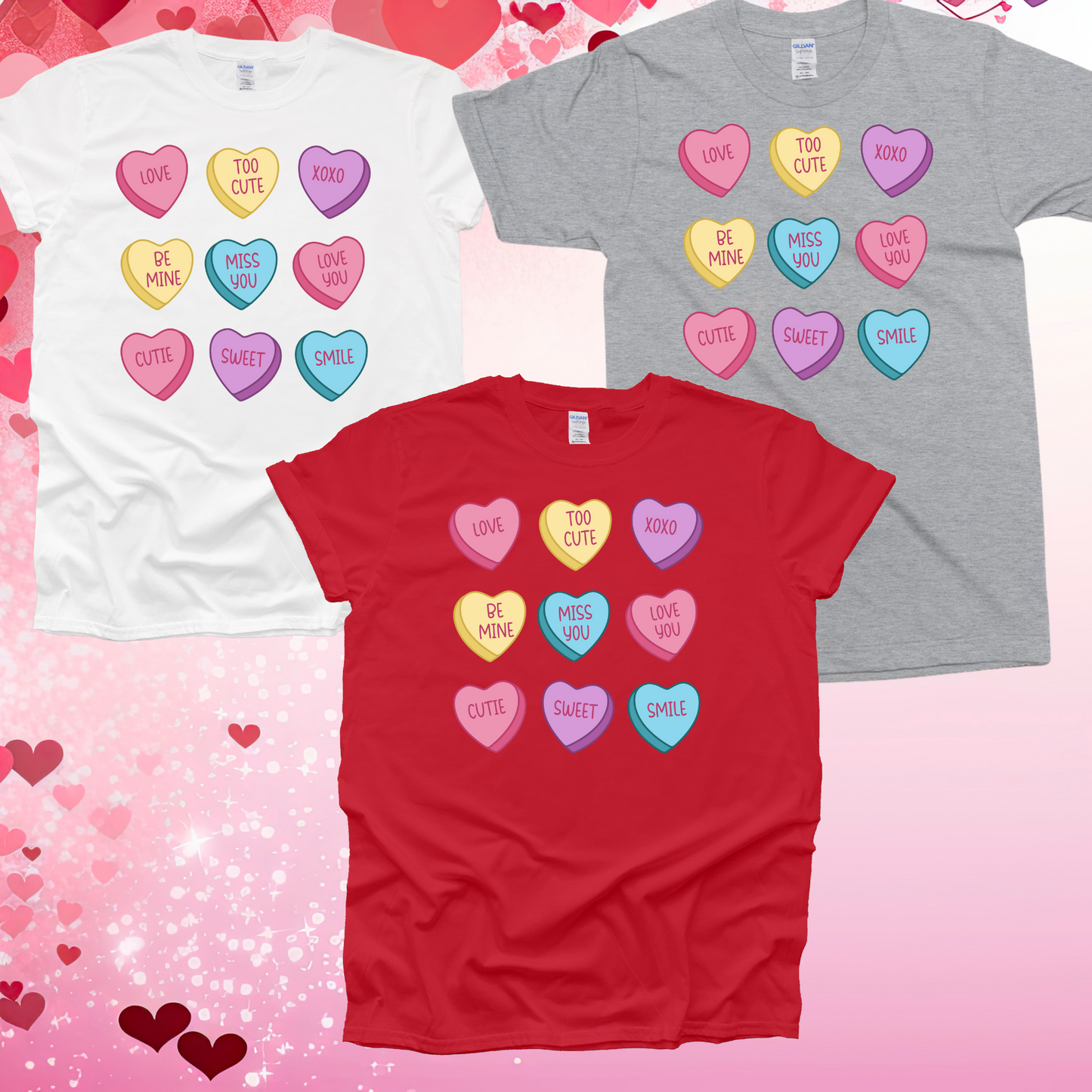 Candy Convo Hearts Grid 2 Valentine's Day Shirt