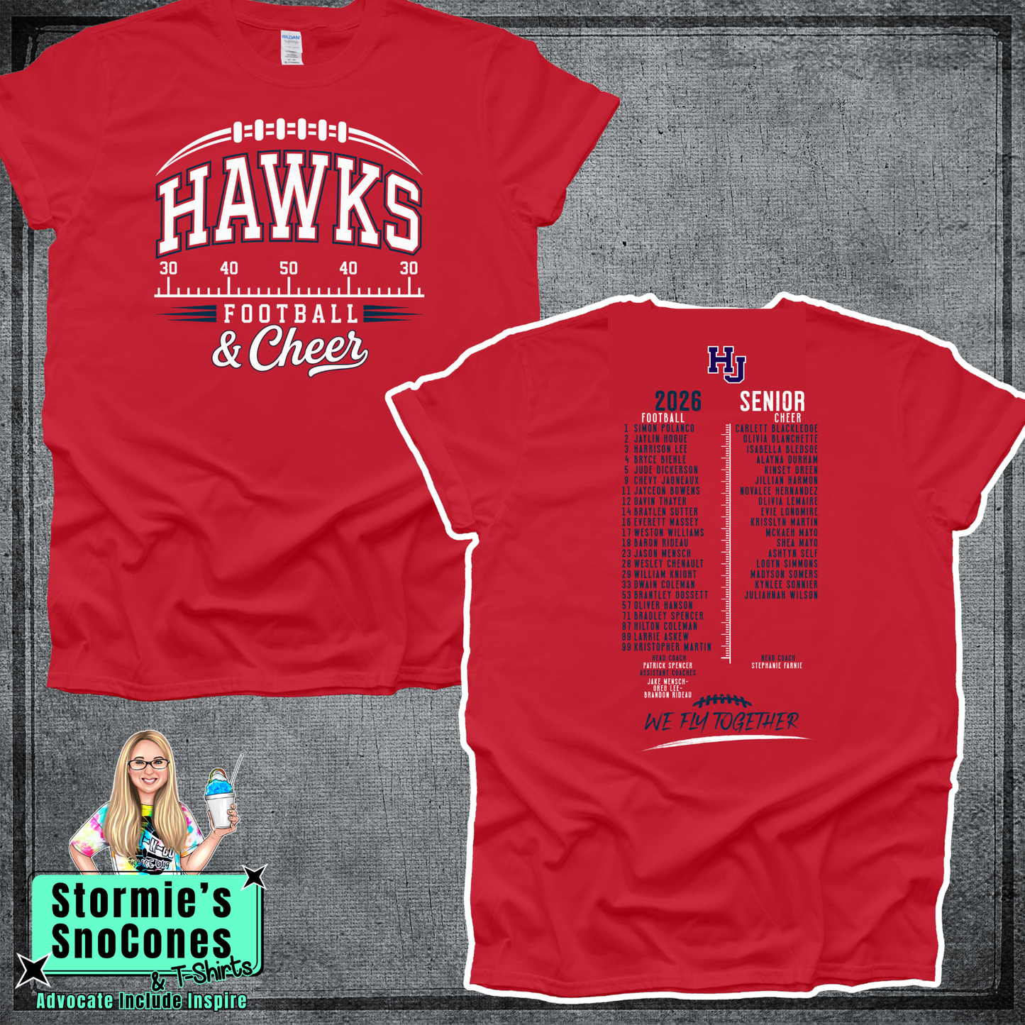 Hardin Jefferson Hawks HJYS Football & Cheer 2026 Shirt - SENIOR