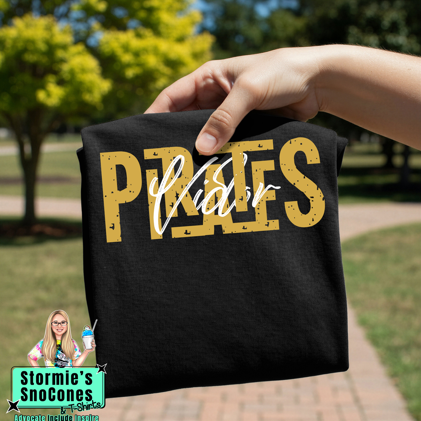 Vidor Pirates Lines Cursive Weave Black Gildan Comfort Colors Bella Canvas Shirt