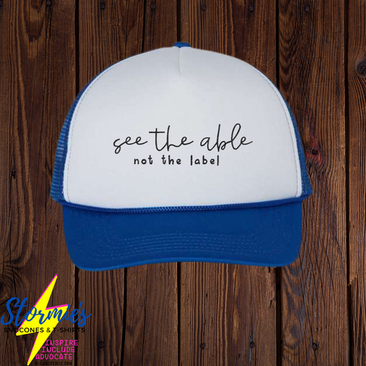 See the Able Not the Label Royal Blue Varsity Foam Embroidered Hat - PICK UP ONLY