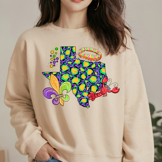 Mardi Gras Texas Sand Sweatshirt