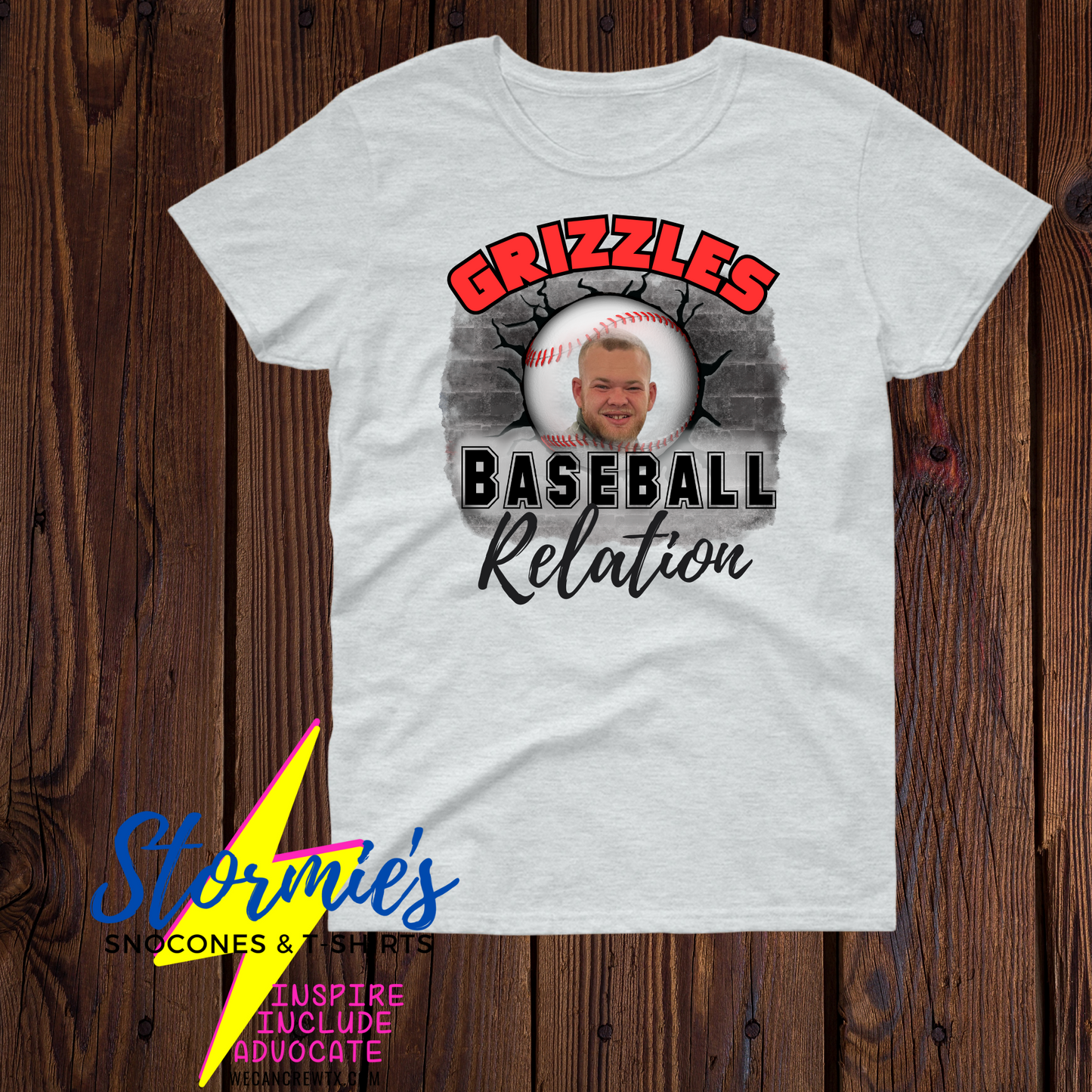 Grizzles Baseball Custom Picture Relation Shirt