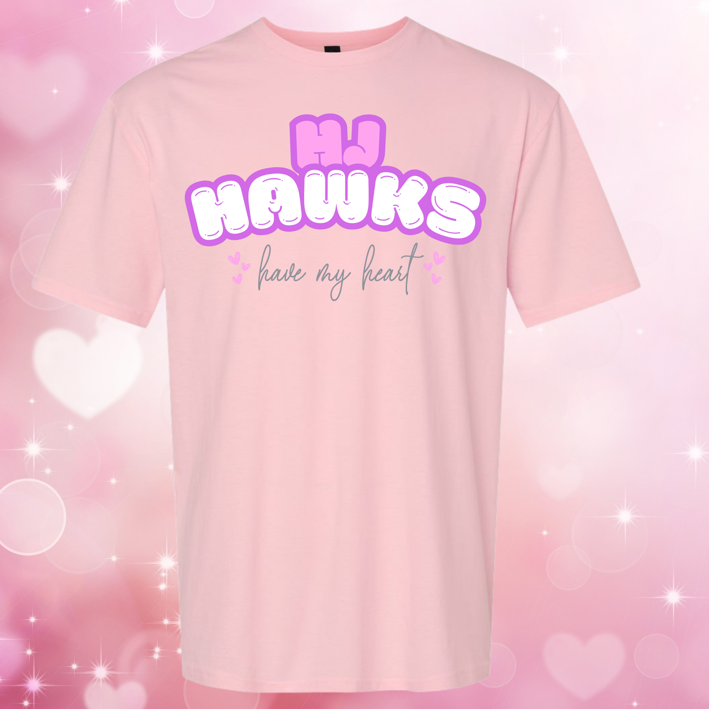 HJ Hawks Have My Heart Bubble Valentine's Day Shirt