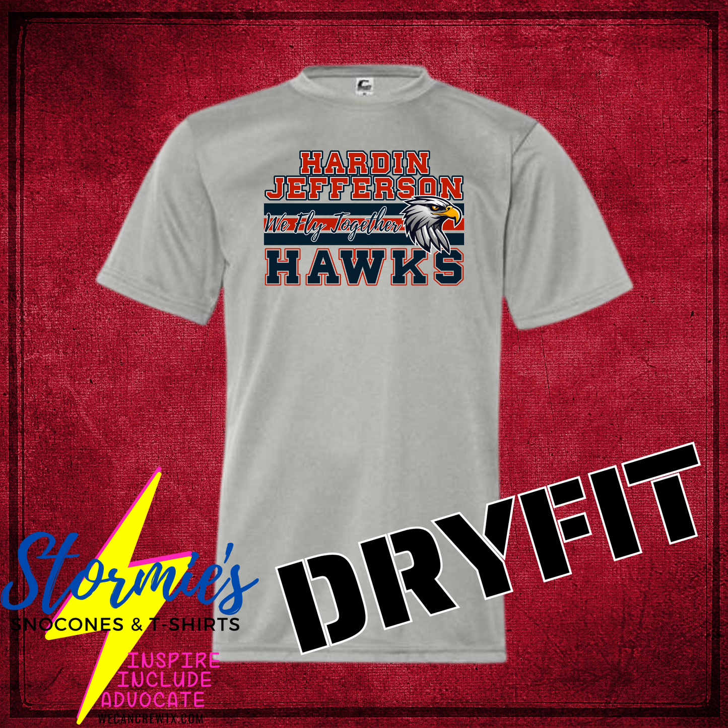 Hawks Stacked Mascot Dry Fit Shirt