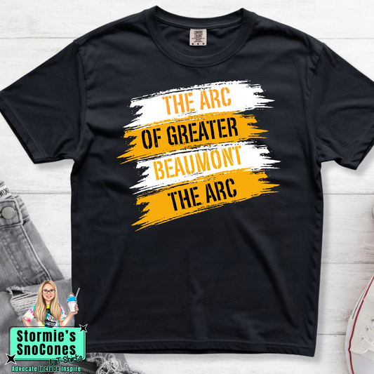 The Arc Of Greater Beaumont Paint Strokes Black Gildan Comfort Colors DryFit Shirt