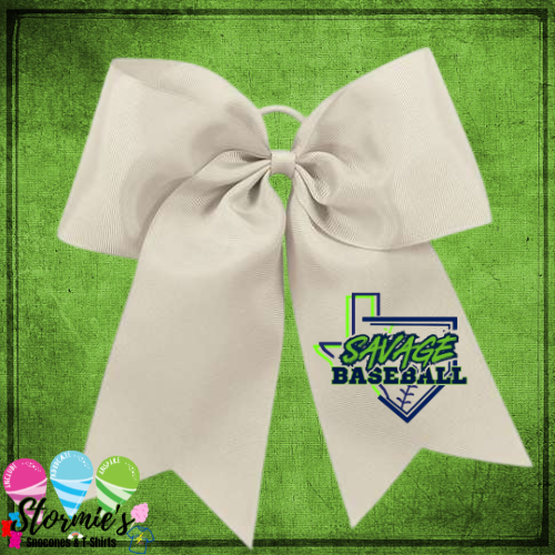 Savage Baseball Silver Hair Bow