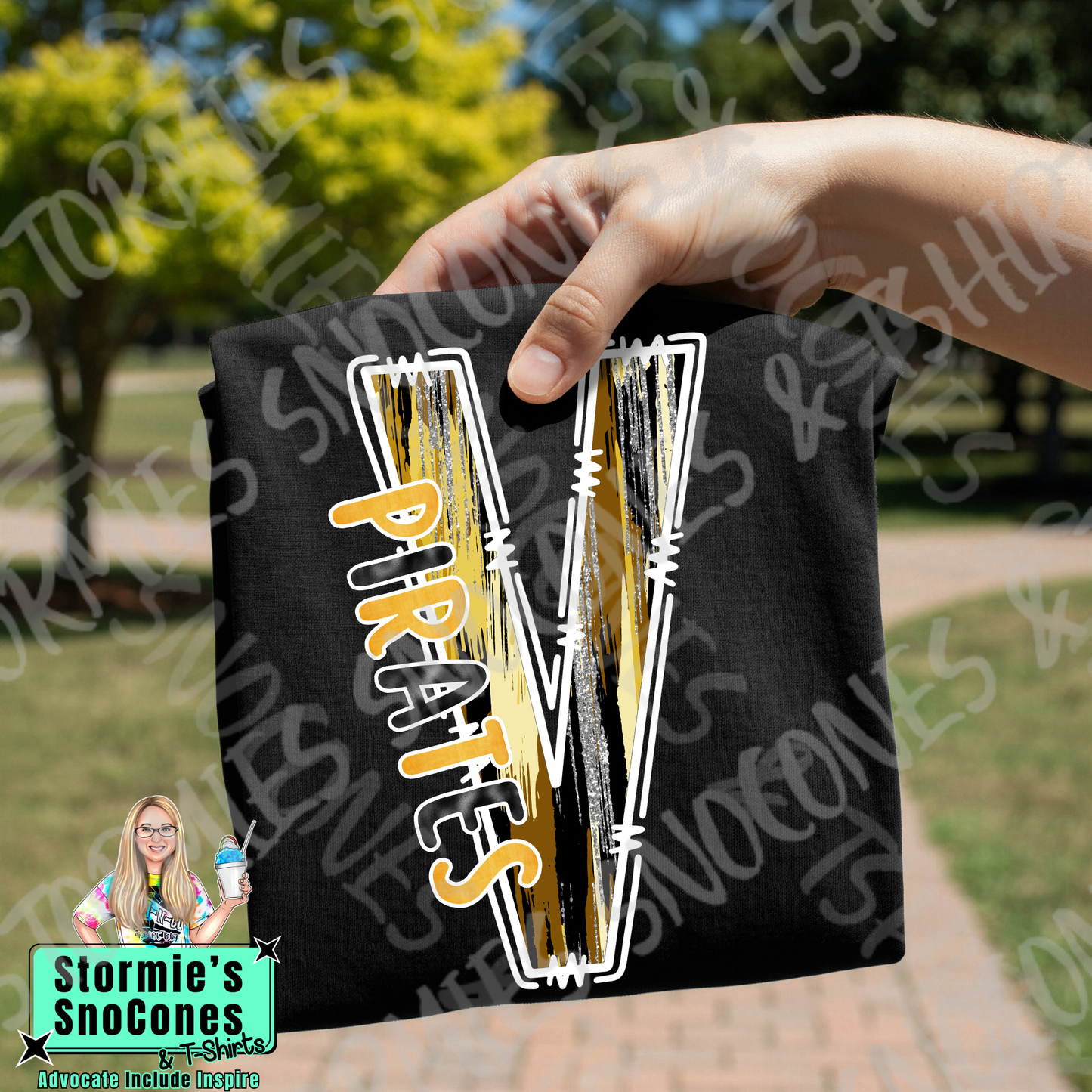 Vidor Pirates Brushstroke Doodle Black Gildan Comfort Colors Bella Canvas Shirt